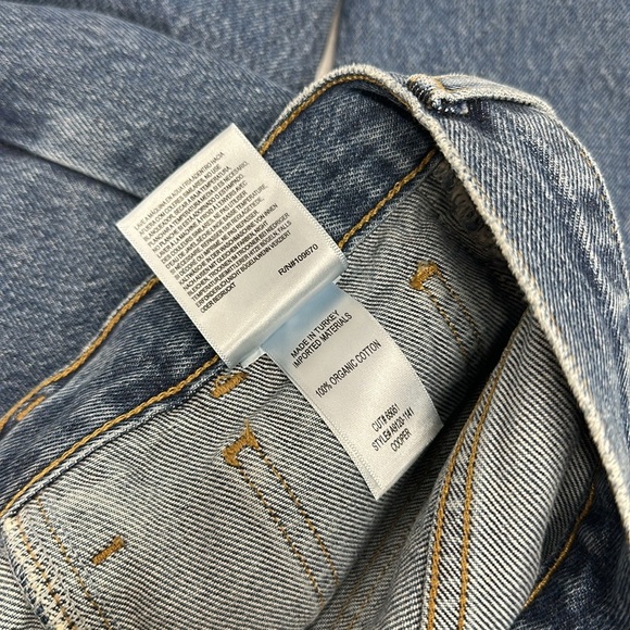 Agolde Cooper Cargo Regulation Denim Jeans Straight Leg Cotton Blue Size 26 - Picture 11 of 12